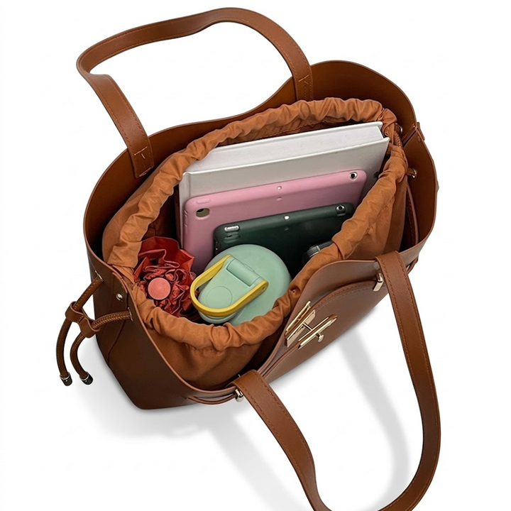 THE BELTED DRAWSTRING SHOPPER