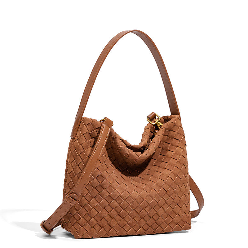 THE FAUX SUEDE BLOCK VOLUME TOTE