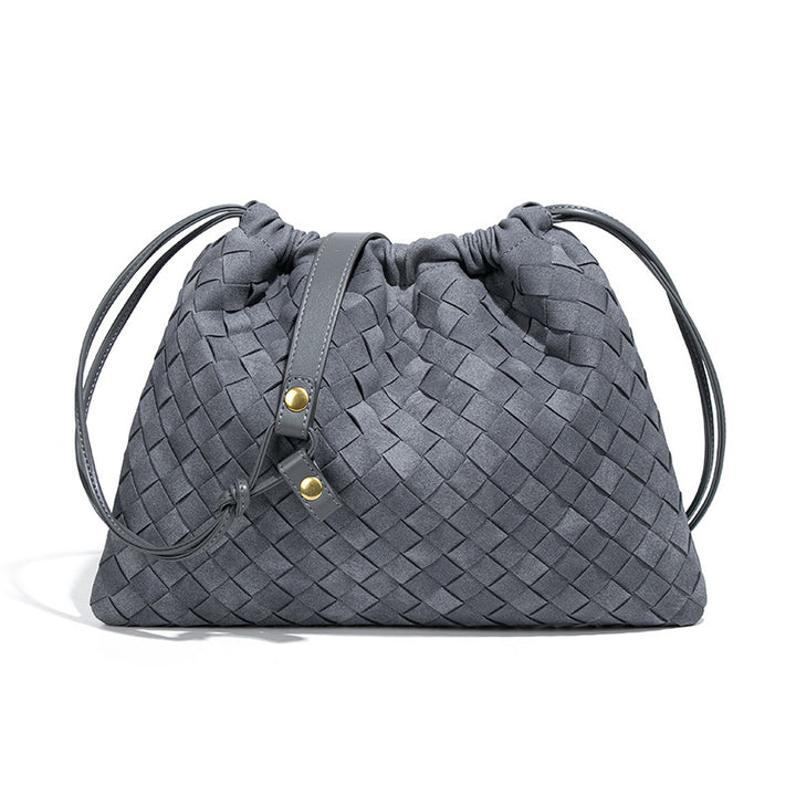 THE FAUX SUEDE DRAWSTRING POUCH