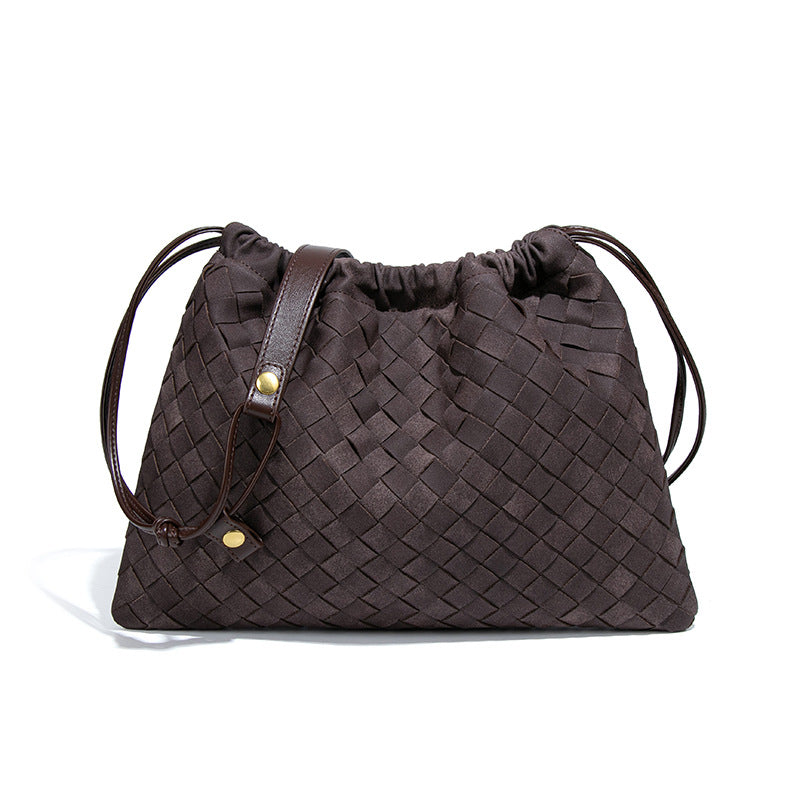 THE FAUX SUEDE DRAWSTRING POUCH