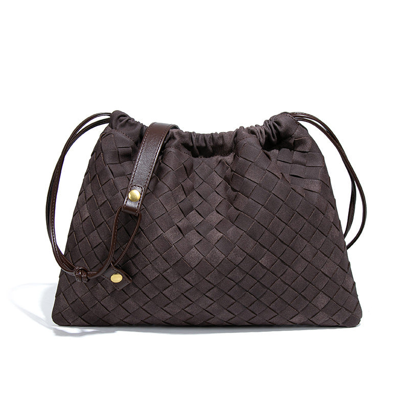 THE FAUX SUEDE DRAWSTRING POUCH