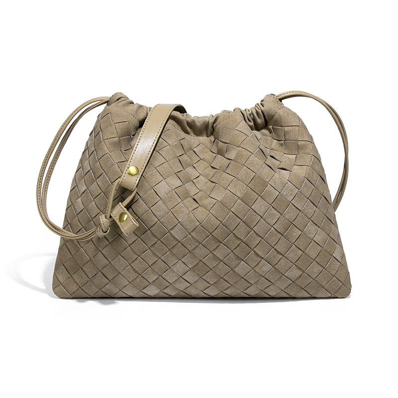 THE FAUX SUEDE DRAWSTRING POUCH
