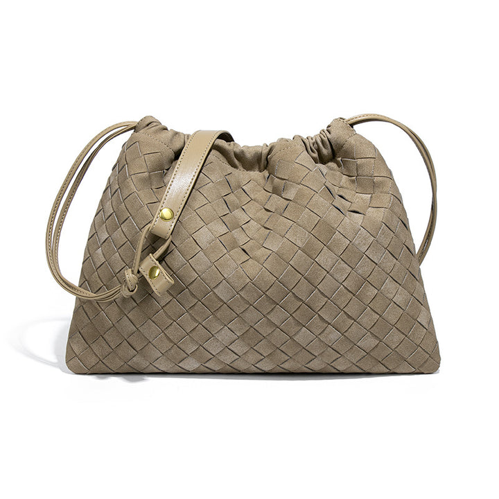 THE FAUX SUEDE DRAWSTRING POUCH