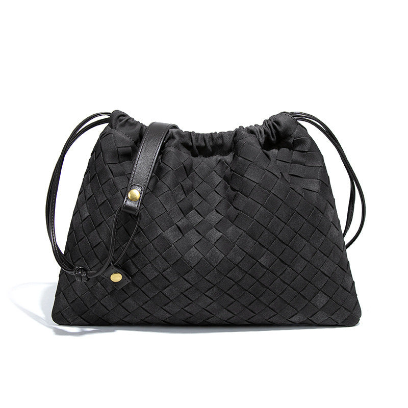 THE FAUX SUEDE DRAWSTRING POUCH