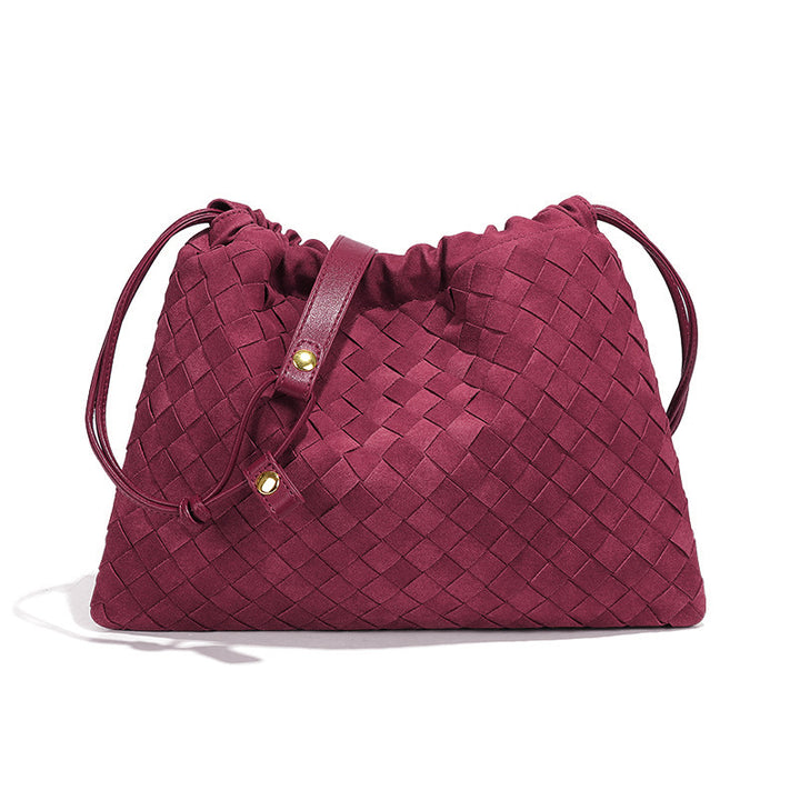 THE FAUX SUEDE DRAWSTRING POUCH