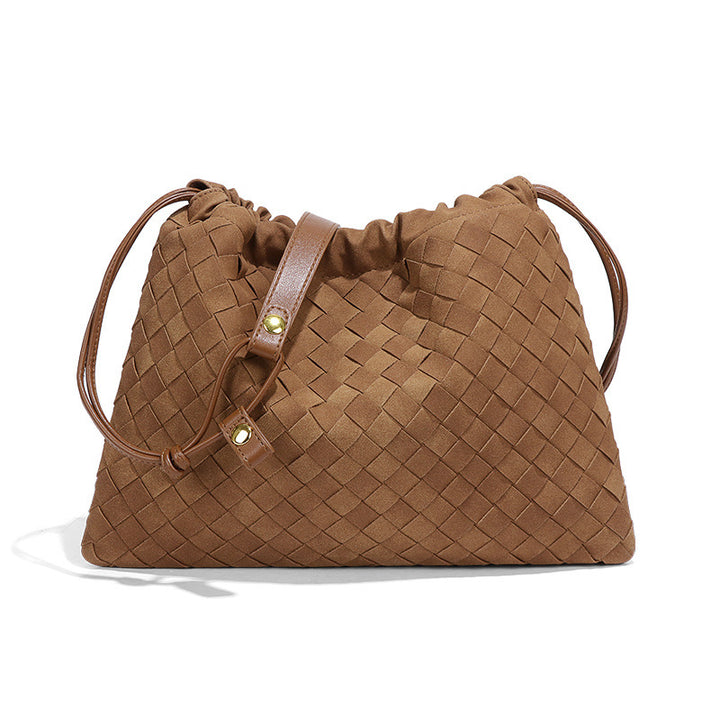 THE FAUX SUEDE DRAWSTRING POUCH