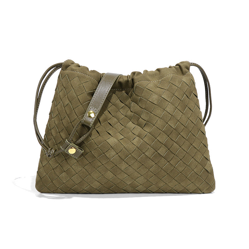 THE FAUX SUEDE DRAWSTRING POUCH