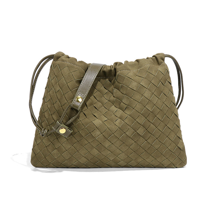 THE FAUX SUEDE DRAWSTRING POUCH