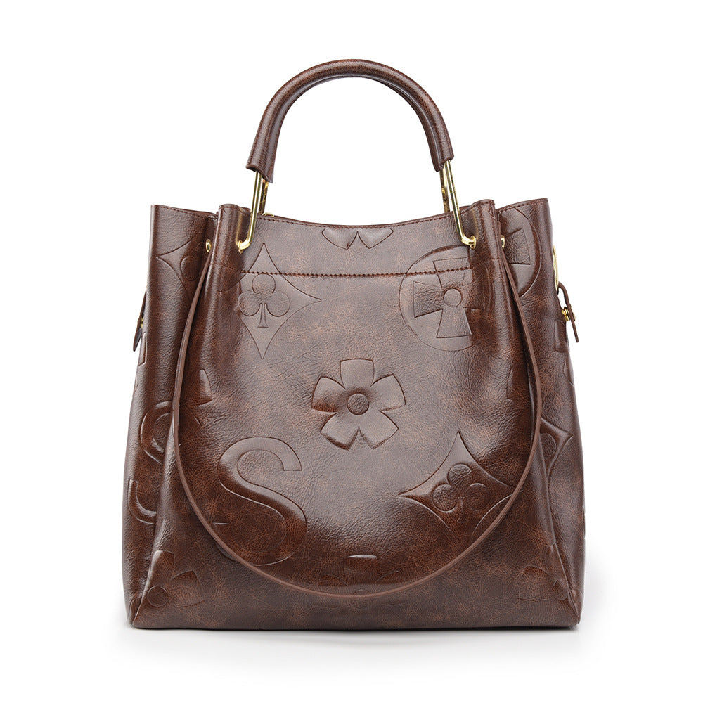 THE LUXE MONOGRAM EMBOSSED TOTE SET