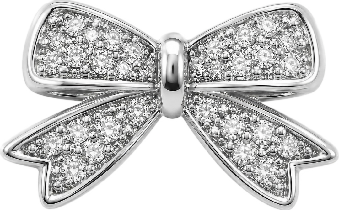 Silver Rhinestone Bow Charm
