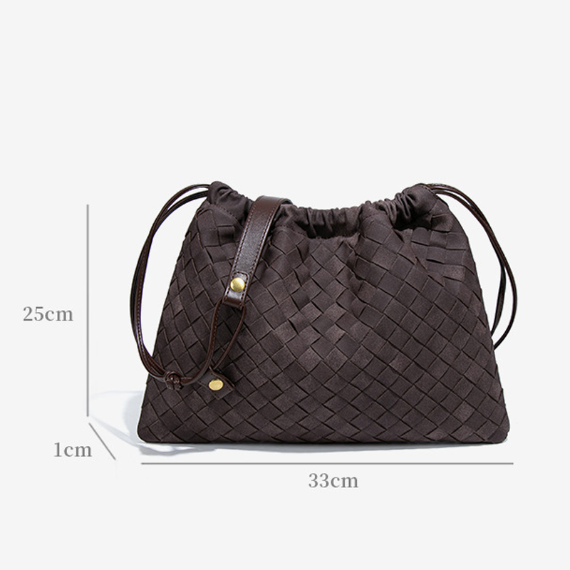 THE FAUX SUEDE DRAWSTRING POUCH