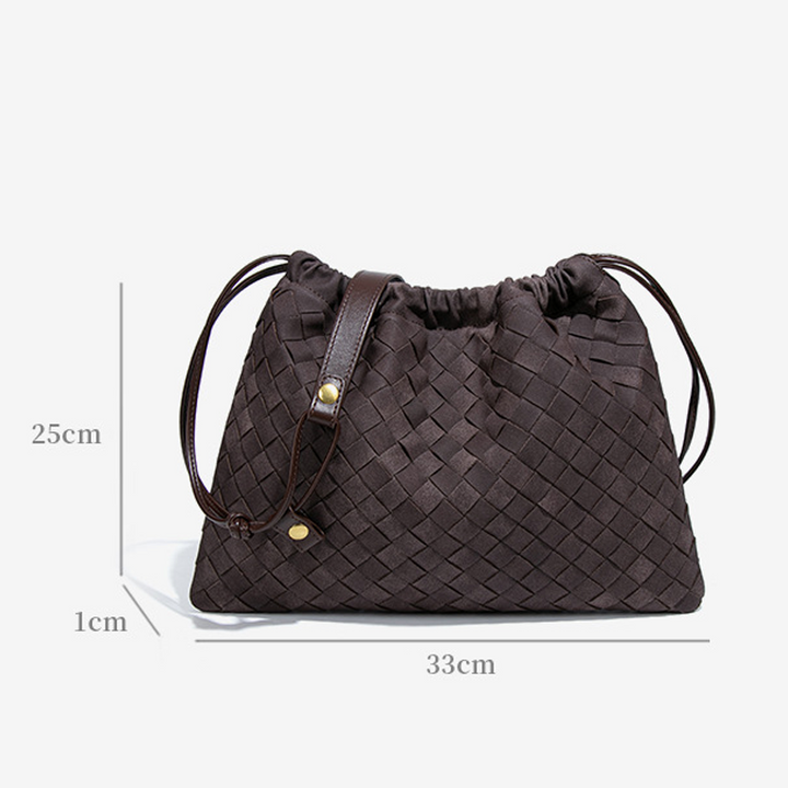 THE FAUX SUEDE DRAWSTRING POUCH