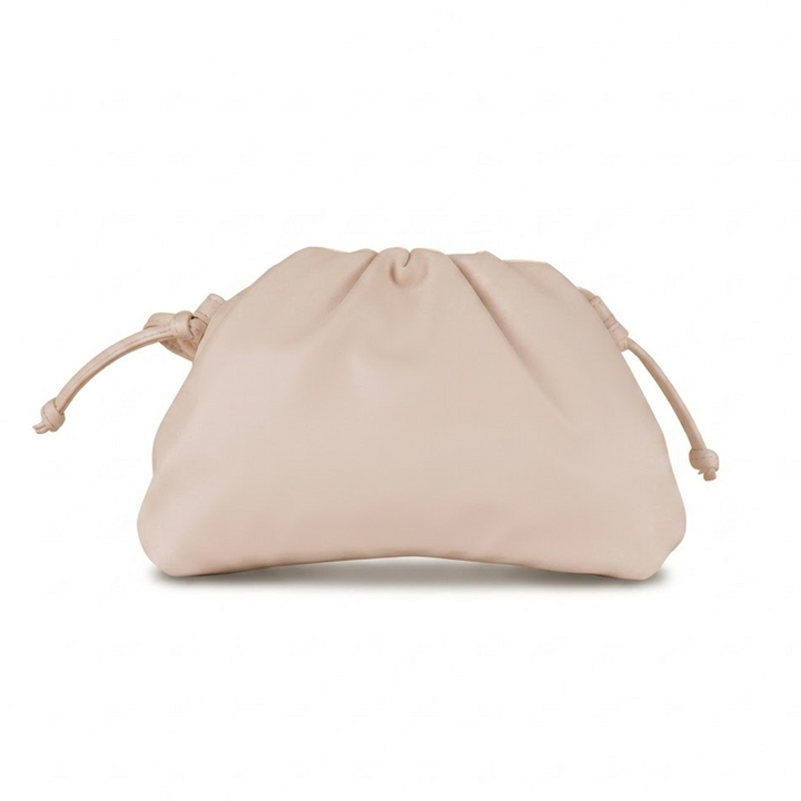 PU leather ruched solid crossbody handbag