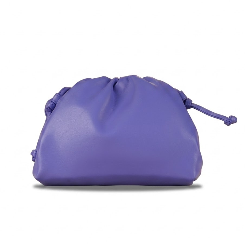 PU leather ruched solid crossbody handbag