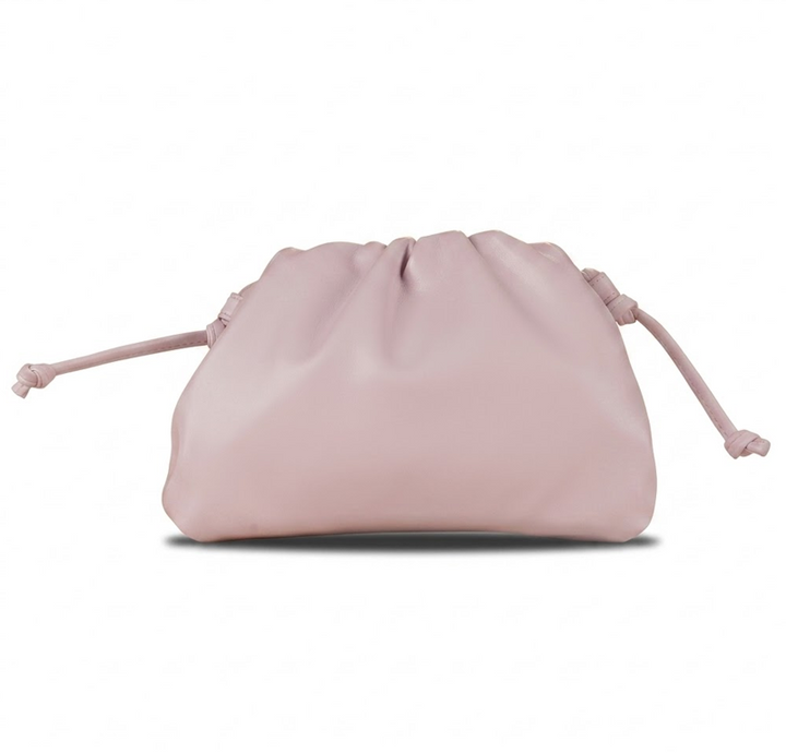PU leather ruched solid crossbody handbag