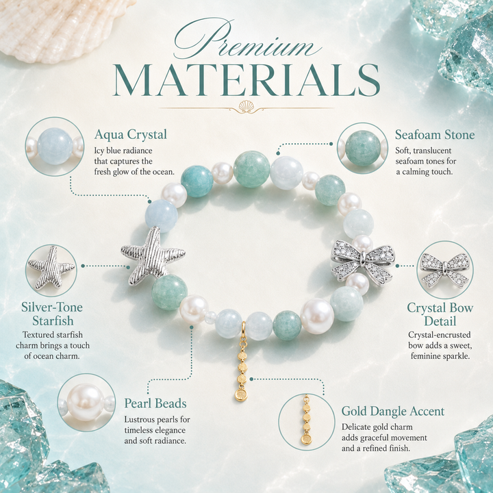 Seafoam Starfish Crystal Bracelet