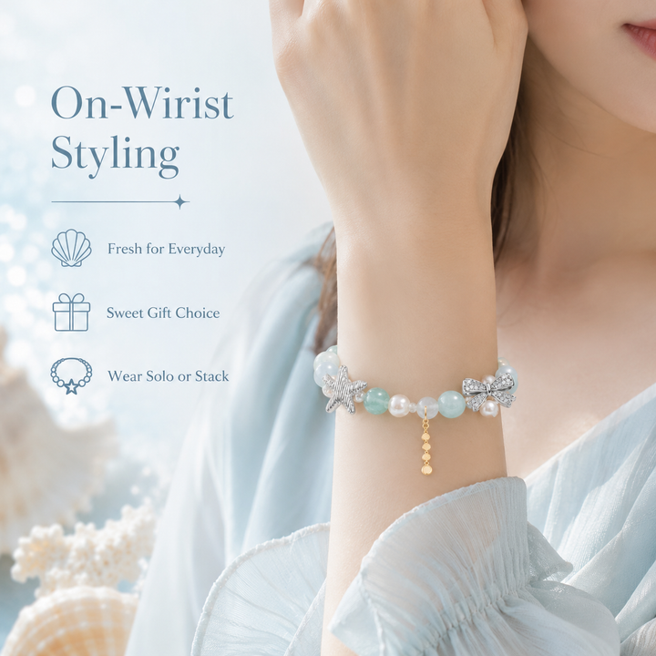 Seafoam Starfish Crystal Bracelet