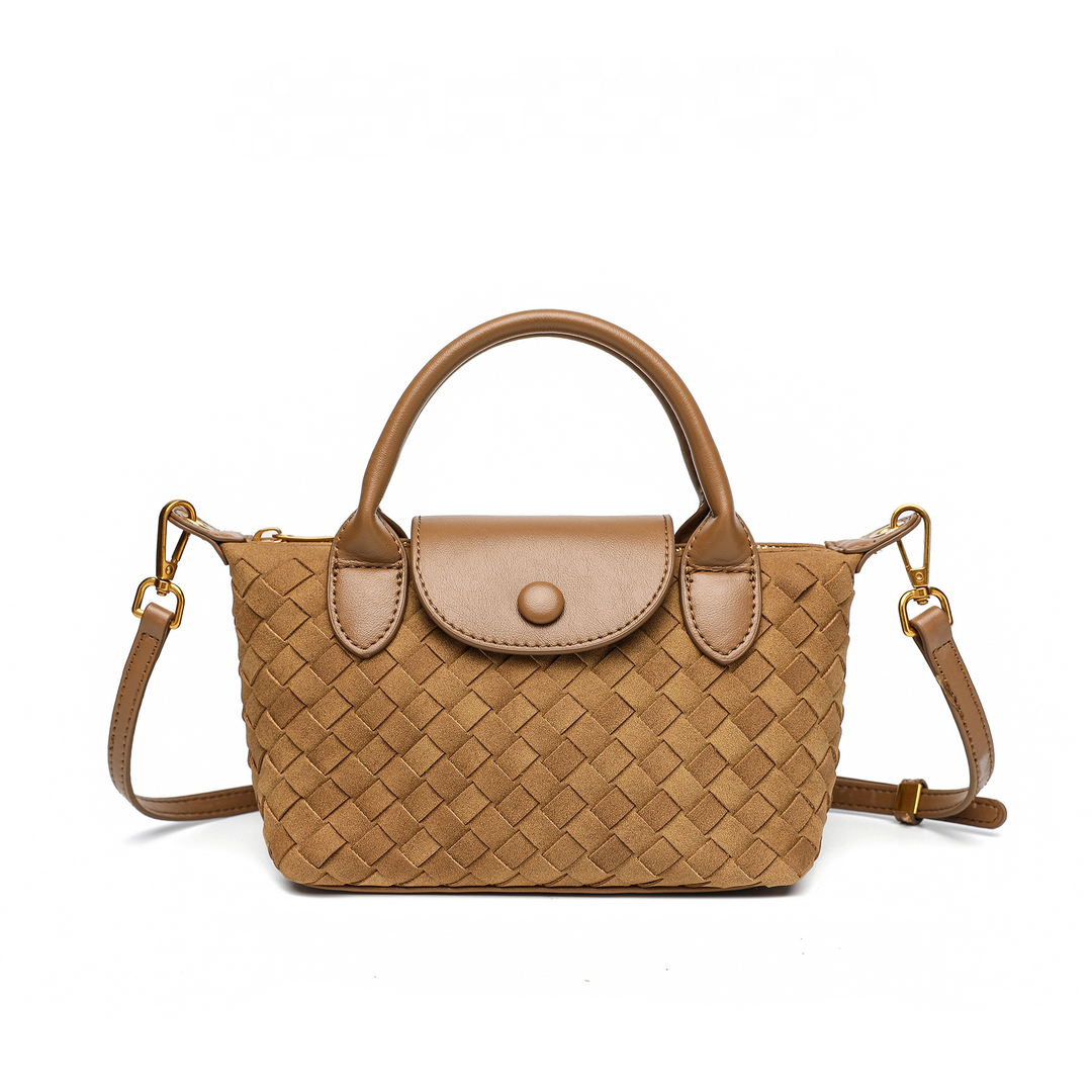 THE FAUX SUEDE FLAP TOTE