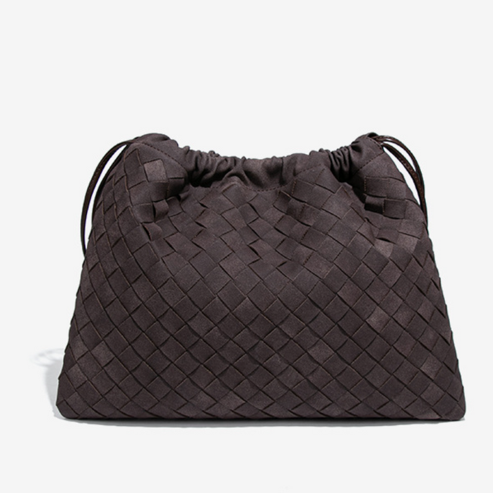 THE FAUX SUEDE DRAWSTRING POUCH