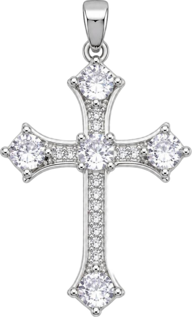 Silver Cross Charm