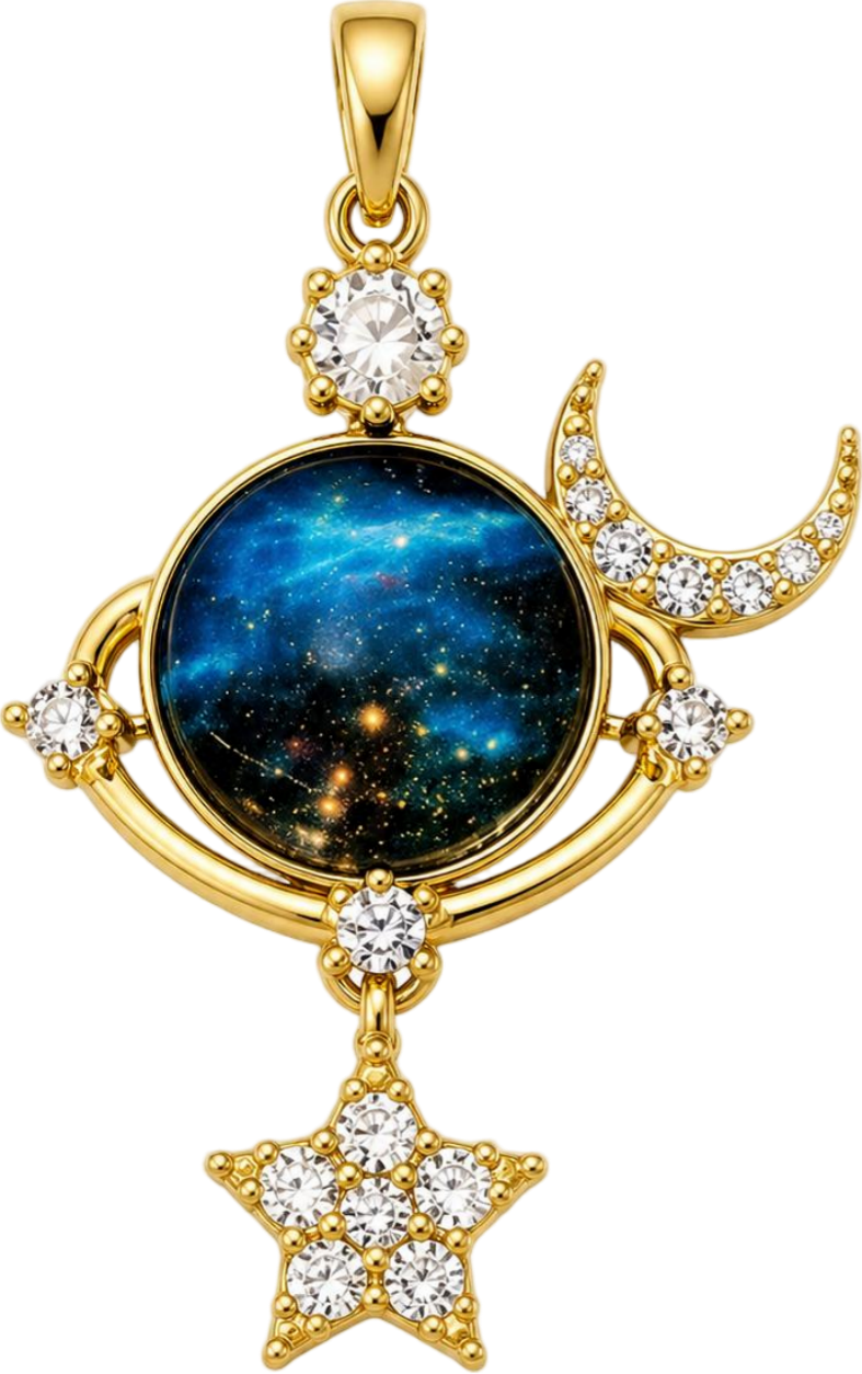 Moon Star Planet Charm