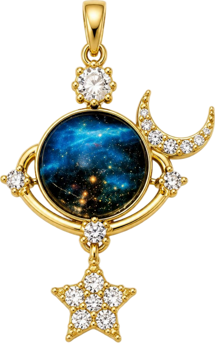 Moon Star Planet Charm