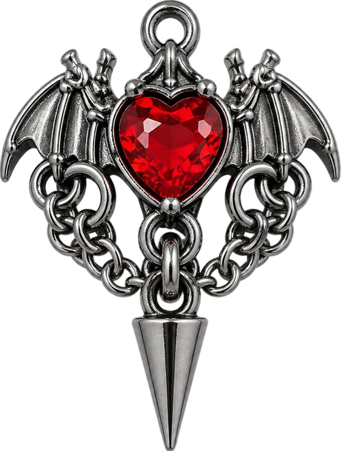 Bat Heart Charm