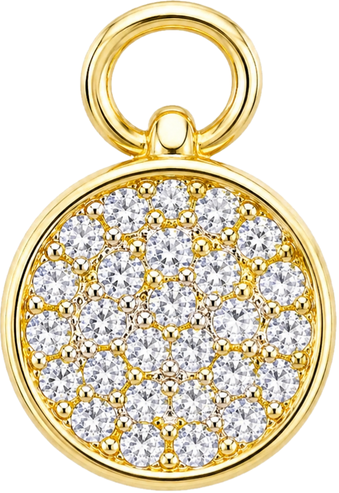 Gold Pavé Disc Charm