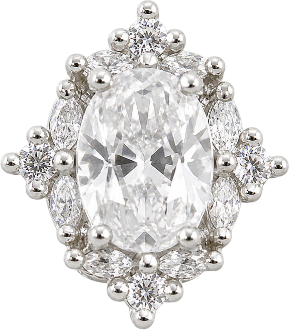 Silver White Gem Accent