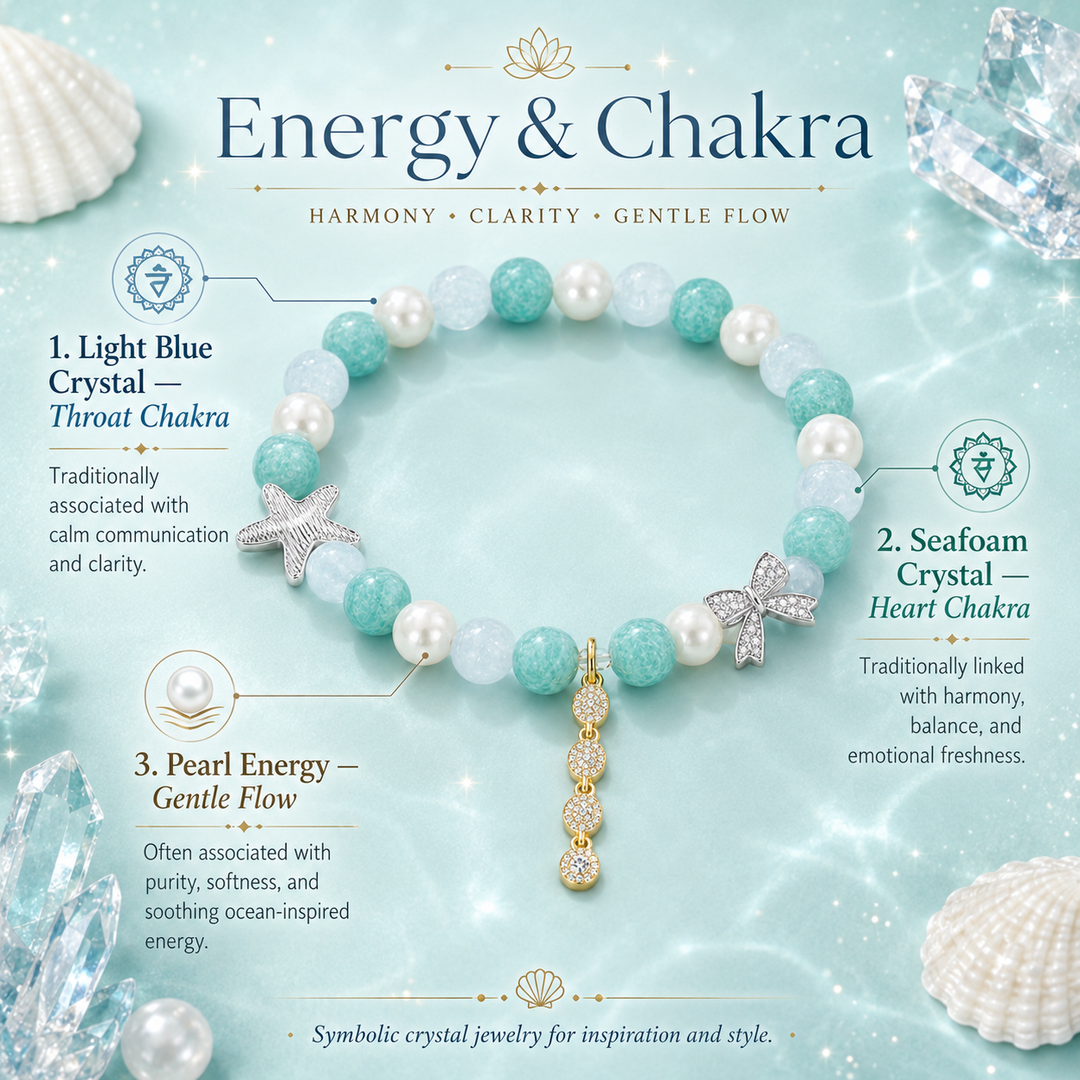 Ocean Amazonite Pearl Starfish Bracelet – Calm & Free Spirit Energy