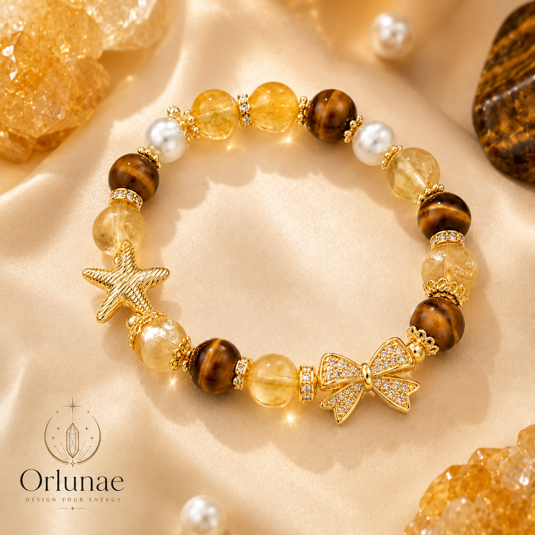 Golden Tiger's Eye & Citrine Pearl Bracelet – Confidence & Joy Energy
