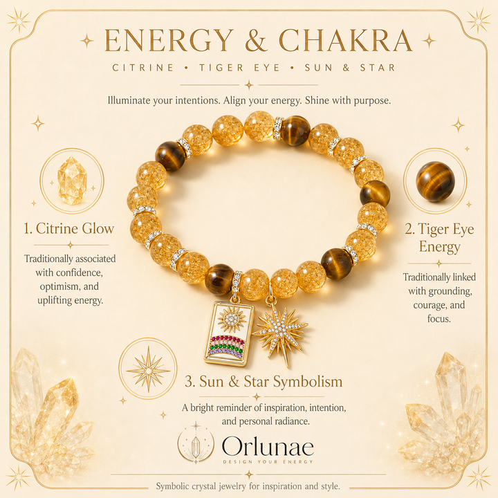 Sunlight Tiger's Eye & Citrine Crystal Bracelet – Confidence & Abundance Energy