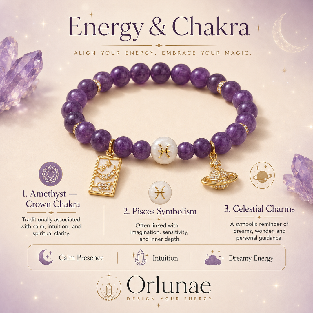 Pisces Amethyst Crystal Bracelet – Dream & Intuition Energy