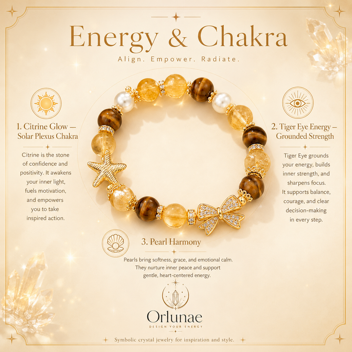 Golden Tiger's Eye & Citrine Pearl Bracelet – Confidence & Joy Energy