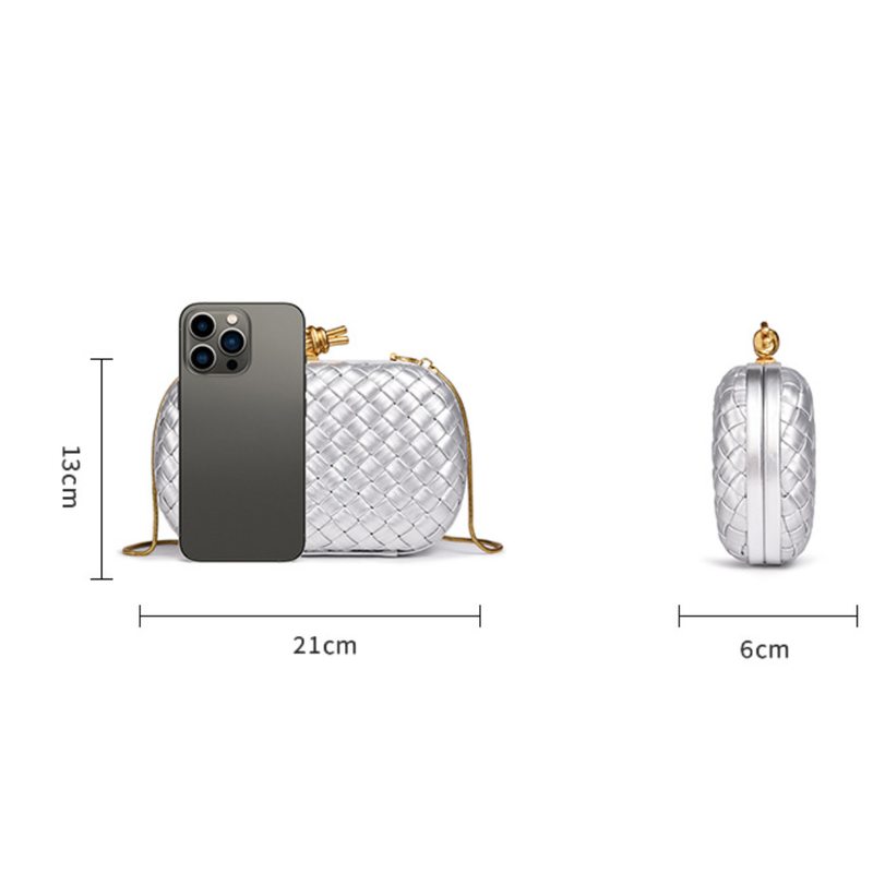 THE REFINED BARREL DUFFEL CLUTCH size chart 1