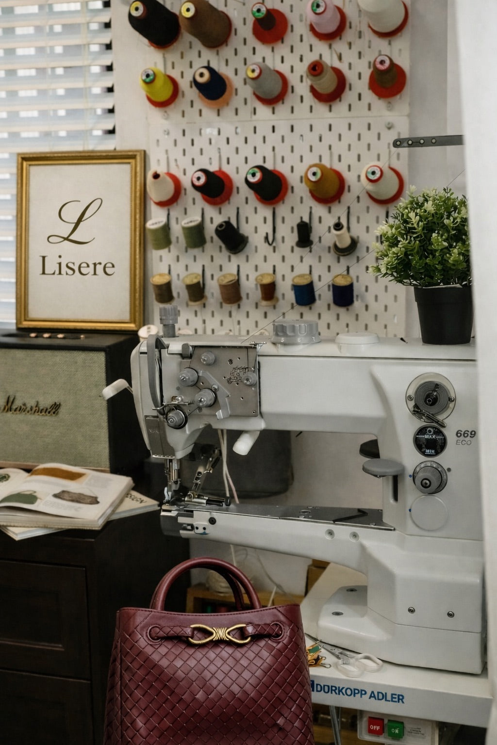 Sewing machine and finished woven bag